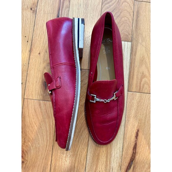 ARA Red Loafers with Horsebit Buckles - Picture 3 of 6